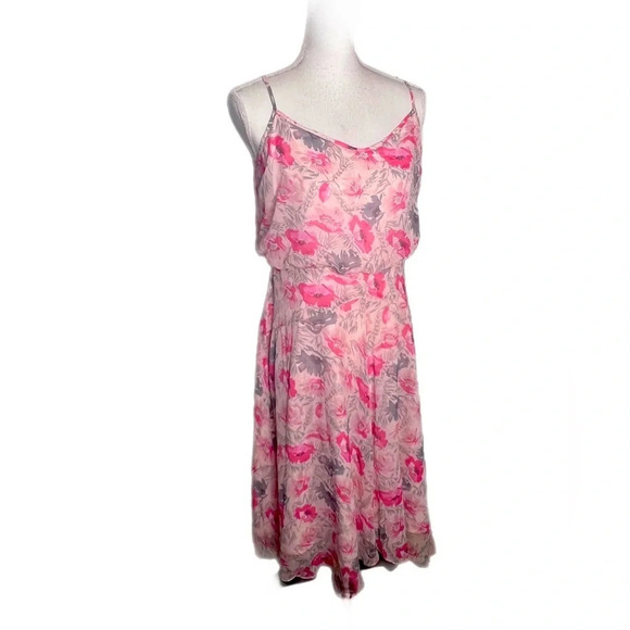 Banana Republic Floral Midi Dress size 10 lined pink flowers. New with tag. - Picture 1 of 8